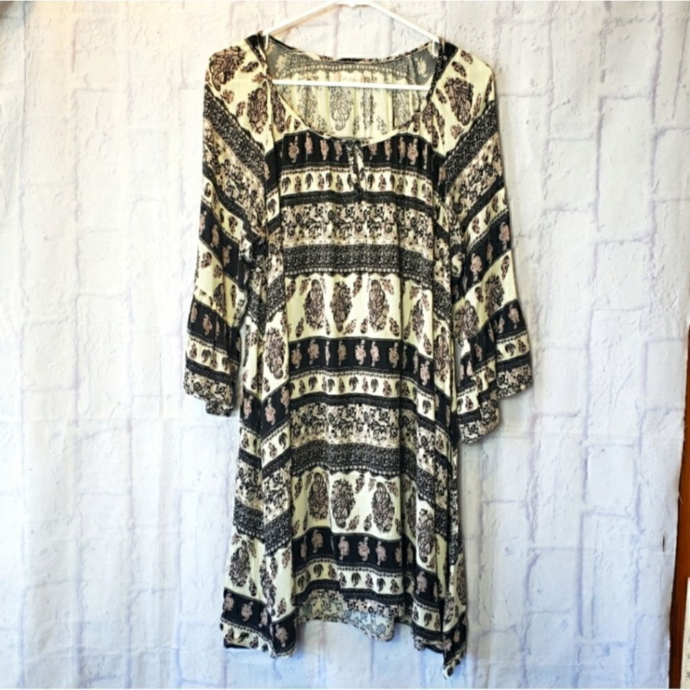 ALTAR'D STATE Trumpet Sleeve Paisley Boho Dress Small